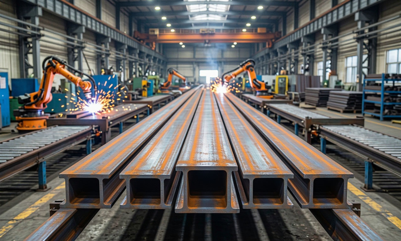 Structural steel beam fabrication